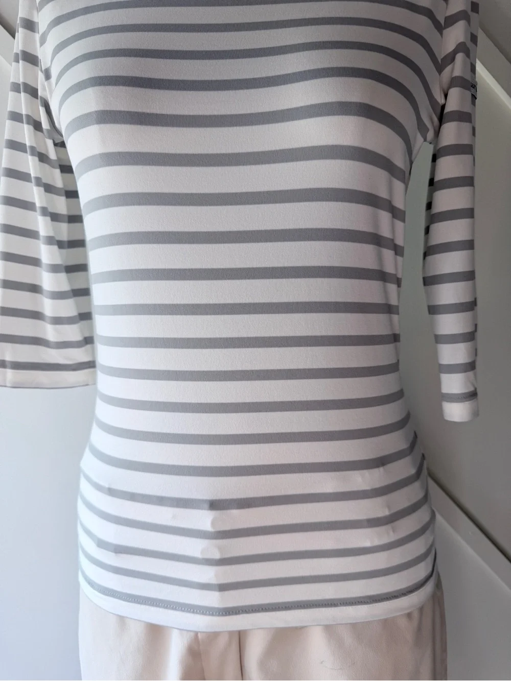 Saint James Breton Stripe Top NWT Size 4 White Grey French Sailor Shirt - Picture 7 of 13